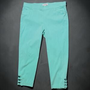 89th and Madison Capri Pants Womens Mint Green High Waist Stretch Size XL